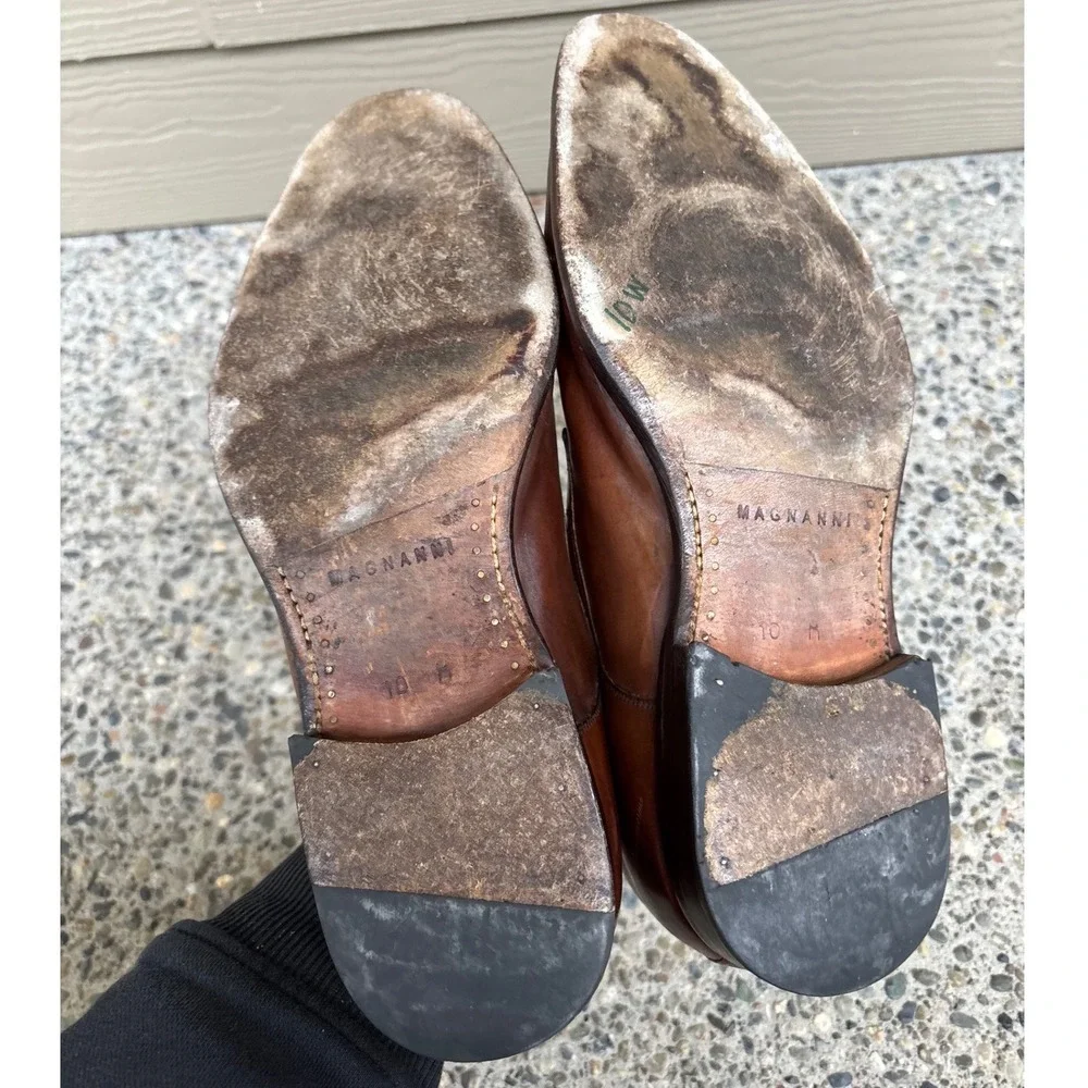 Magnanni Mens 11323 Split Toe Derby Shoes Brown Leather Made in Spain 10 M